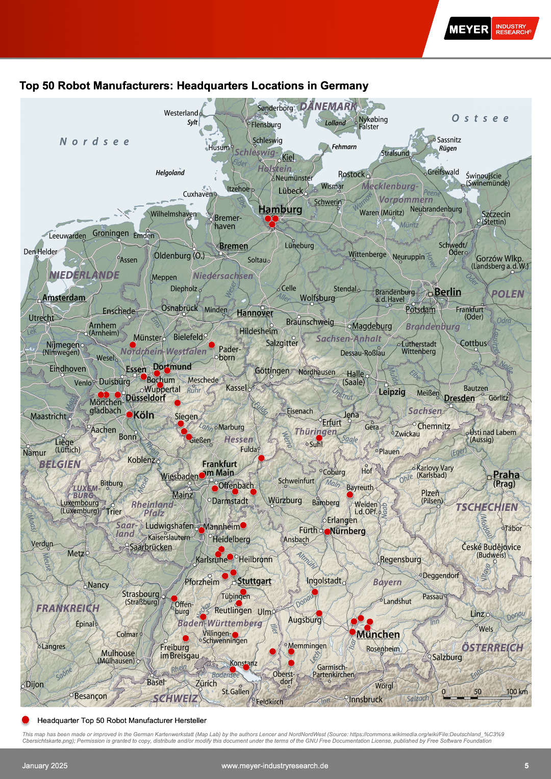 Map Market Study Robot Manufacturers 2025